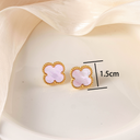 925 Mother of Pearl Clover Studs