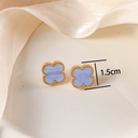 925 Mother of Pearl Clover Studs