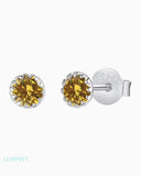 COLORED STUDS Yellow Earrings