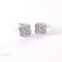 Crystal Clover Earrings - Silver