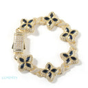 Infinite Clover Bracelets - Gold Navy / 7 INCH / 18CM