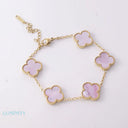Large Mother of Pearl clover Bracelets - Pink Mother of Pearl