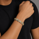 CLUSTERED YELLOW TENNIS BRACELET - 10MM WHITE GOLD