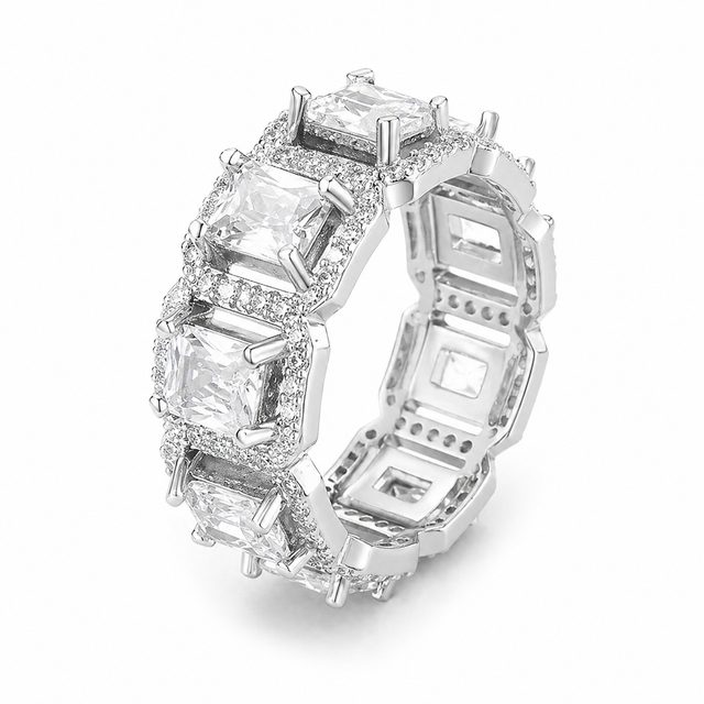 DOUBLE STONE ICED RING