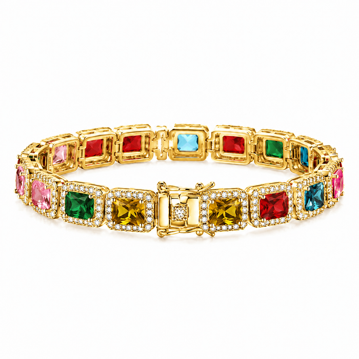 Rainbow Emerald Cut Bracelet