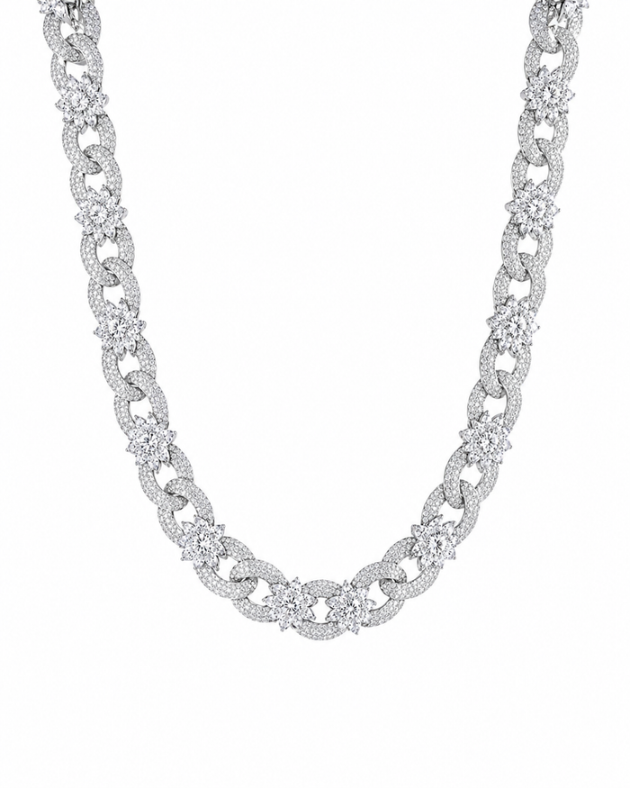 ICED ROSE CUBAN CHAIN 15MM