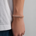 ICED CUBAN BRACELET - 8MM ROSE GOLD