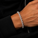 ICED ROPE BRACELET - 9MM WHITE GOLD