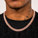 ICED CUBAN CHAIN 8MM  - ROSE GOLD