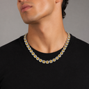 CLUSTERED YELLOW TENNIS CHAIN - 10MM WHITE GOLD
