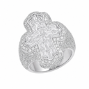 ICED BAGUETTE CROSS RING