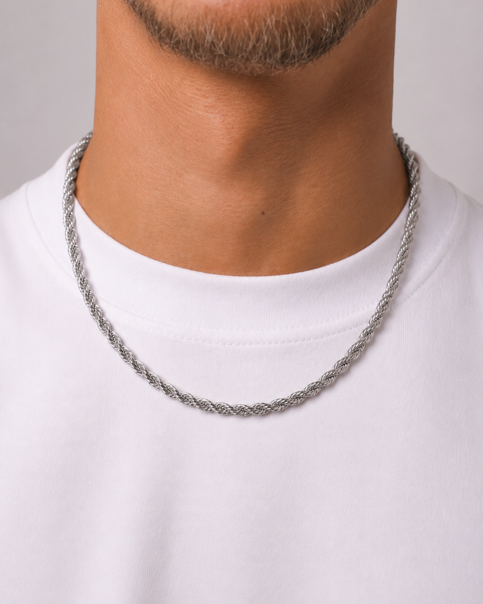 CLEAN ROPE CHAIN - 5MM WHITE GOLD