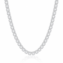 CLUSTERED TENNIS CHAIN - 10MM WHITE GOLD
