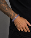CLUSTERED PURPLE TENNIS BRACELET - 10MM WHITE GOLD