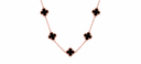 AI-generated illustrative product image for 925 10 Clover Necklace: black enamel clover in 925 sterling silver with rose gold plating