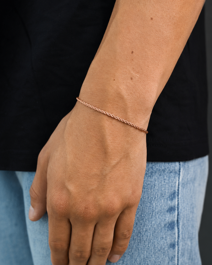 CLEAN ROPE BRACELET - 2MM ROSE GOLD