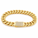 gold iced 8MM cuban bracelet front view – Luminity London