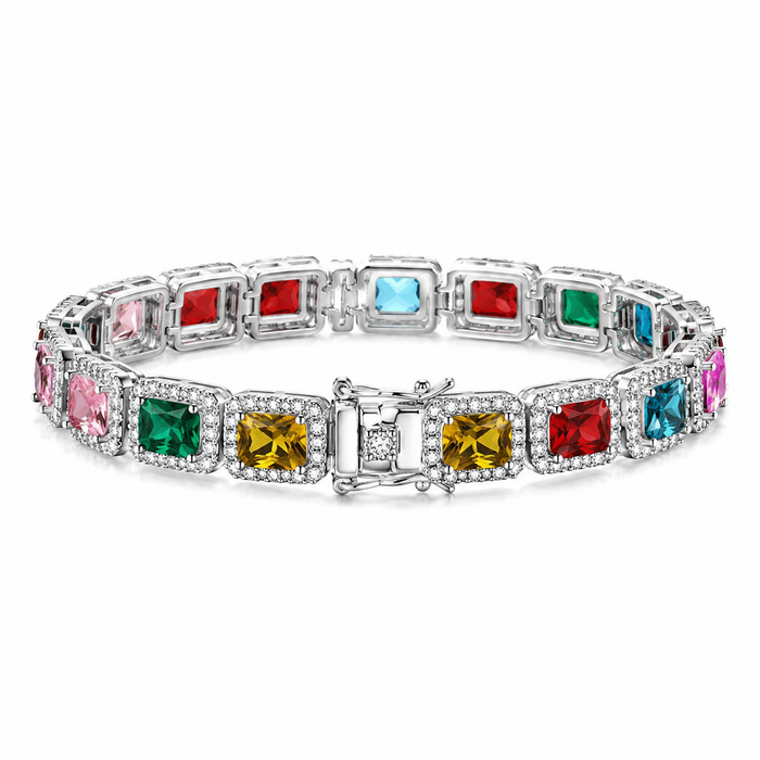 Rainbow Emerald Cut Bracelet