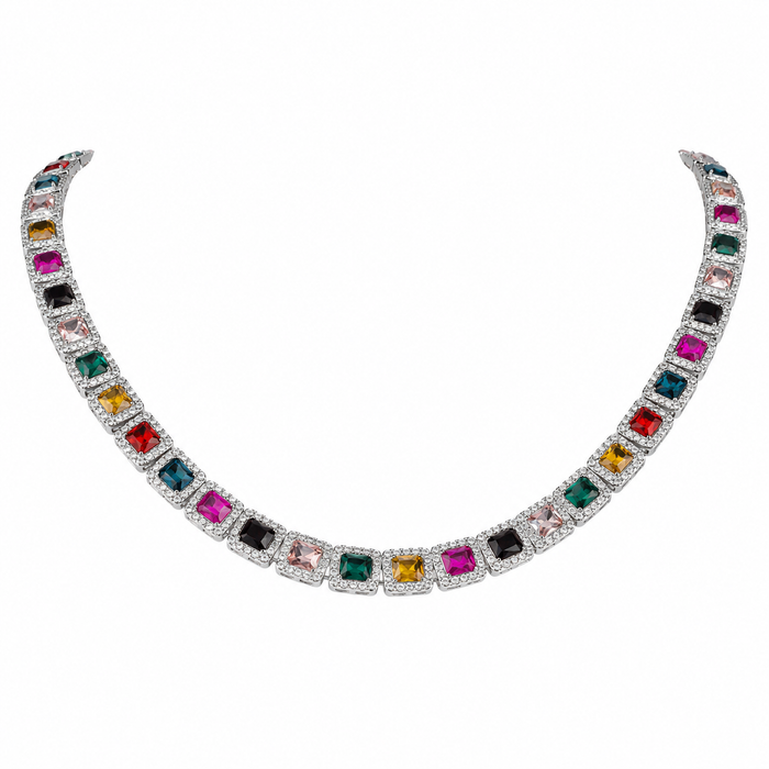 Rainbow Emerald Cut Chain
