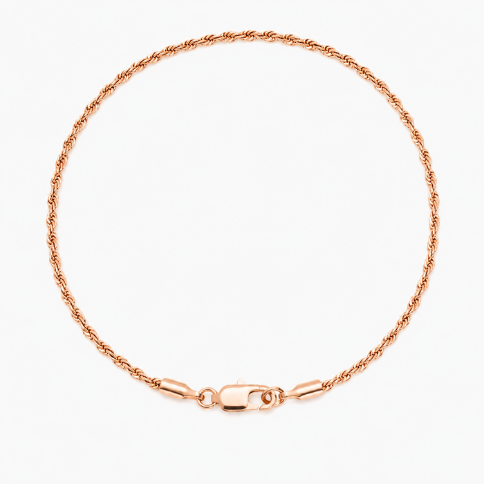 CLEAN ROPE BRACELET - 2MM ROSE GOLD