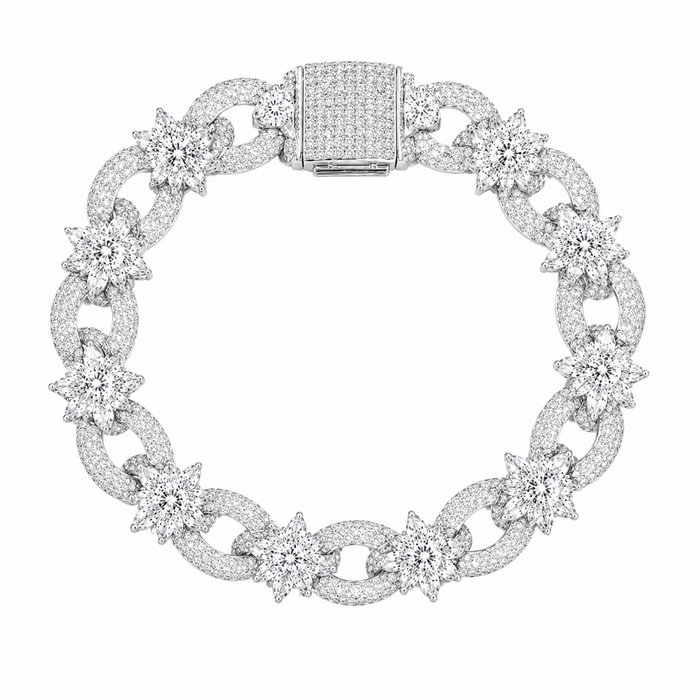 ICED ROSE CUBAN BRACELET 15MM