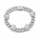 ICED HEART CUBAN BRACELET