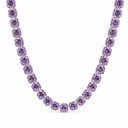 CLUSTERED PURPLE TENNIS CHAIN - 10MM WHITE GOLD