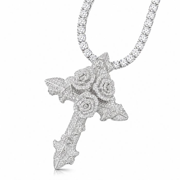CROSS ROSE PENDANT