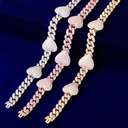 ICED HEART CUBAN BRACELET