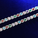 CLUSTERED RAINBOW TENNIS CHAIN - 10MM