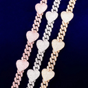 ICED HEART CUBAN BRACELET