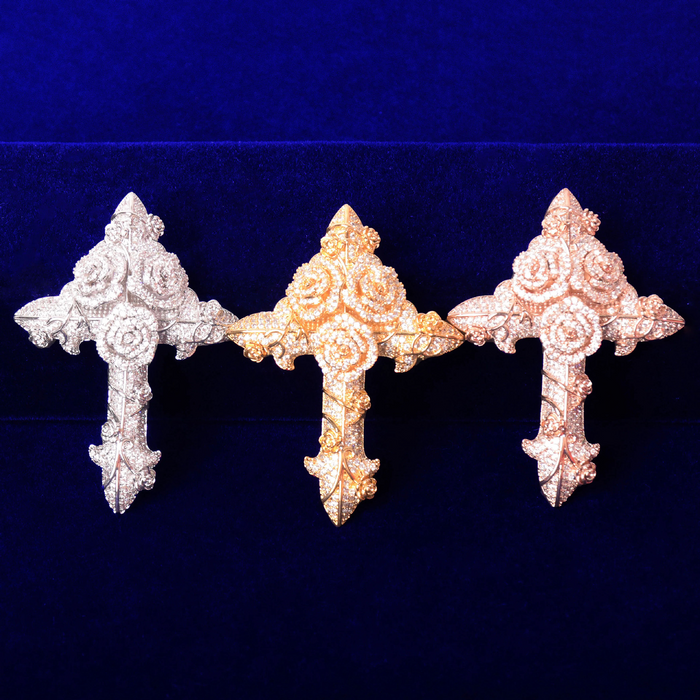 CROSS ROSE PENDANT