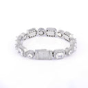 CLUSTERED CIRCLE TENNIS BRACELET - 10MM WHITE GOLD