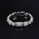 CLUSTERED CIRCLE TENNIS BRACELET - 10MM WHITE GOLD