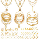 49 Piece Gold Jewellery Set – Necklaces, Rings, Bracelets & Earrings
