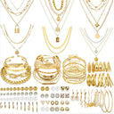 67 Piece Gold Jewellery Set – Necklaces, Rings, Bracelets & Earrings