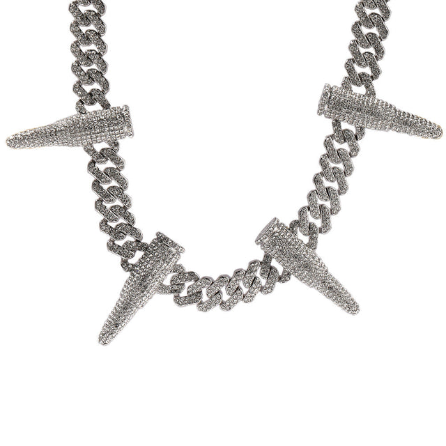 AMMO CUBAN ICED CHAIN - 10MM WHITE GOLD