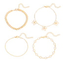4 Gold Stack Anklet Bundle