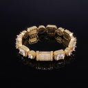 CLUSTERED CIRCLE TENNIS BRACELET - 10MM GOLD