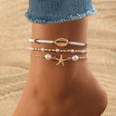 3 Gold Stack Anklet Bundle