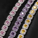 CLUSTERED PURPLE TENNIS BRACELET - 10MM WHITE GOLD