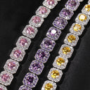 CLUSTERED YELLOW TENNIS BRACELET - 10MM WHITE GOLD
