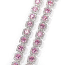CLUSTERED PINK TENNIS BRACELET - 10MM WHITE GOLD