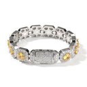 CLUSTERED YELLOW TENNIS BRACELET - 10MM WHITE GOLD