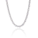 CLUSTERED CIRCLE TENNIS CHAIN - 10MM WHITE GOLD