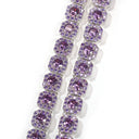 CLUSTERED PURPLE TENNIS CHAIN - 10MM WHITE GOLD