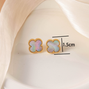925 Mother of Pearl Clover Studs