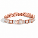 Baguette tennis bracelet in Rose Gold finish