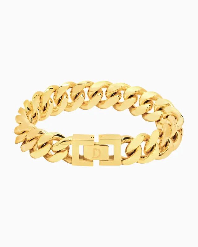 CLEAN CUBANA BRACELET - 13MM GOLD