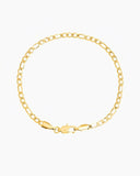 CLEAN FIGARO BRACELET - 3MM GOLD Bracelets